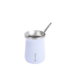 LHOTSE - Mate Acero Inoxidable con Bombilla Black - Blanco