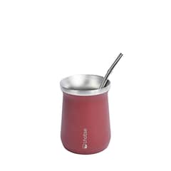 LHOTSE - Mate Acero Inoxidable con Bombilla Black - Rojo