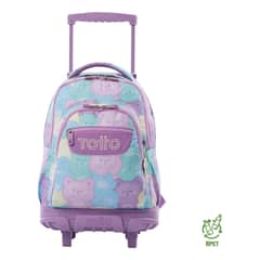 TOTTO - Mochila Escolar Rpet Impermeable con Ruedas Niña 26L