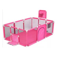 ANYHOGAR - Corral Seguridad Bebes Con Aro De Basket 180cm Rosa